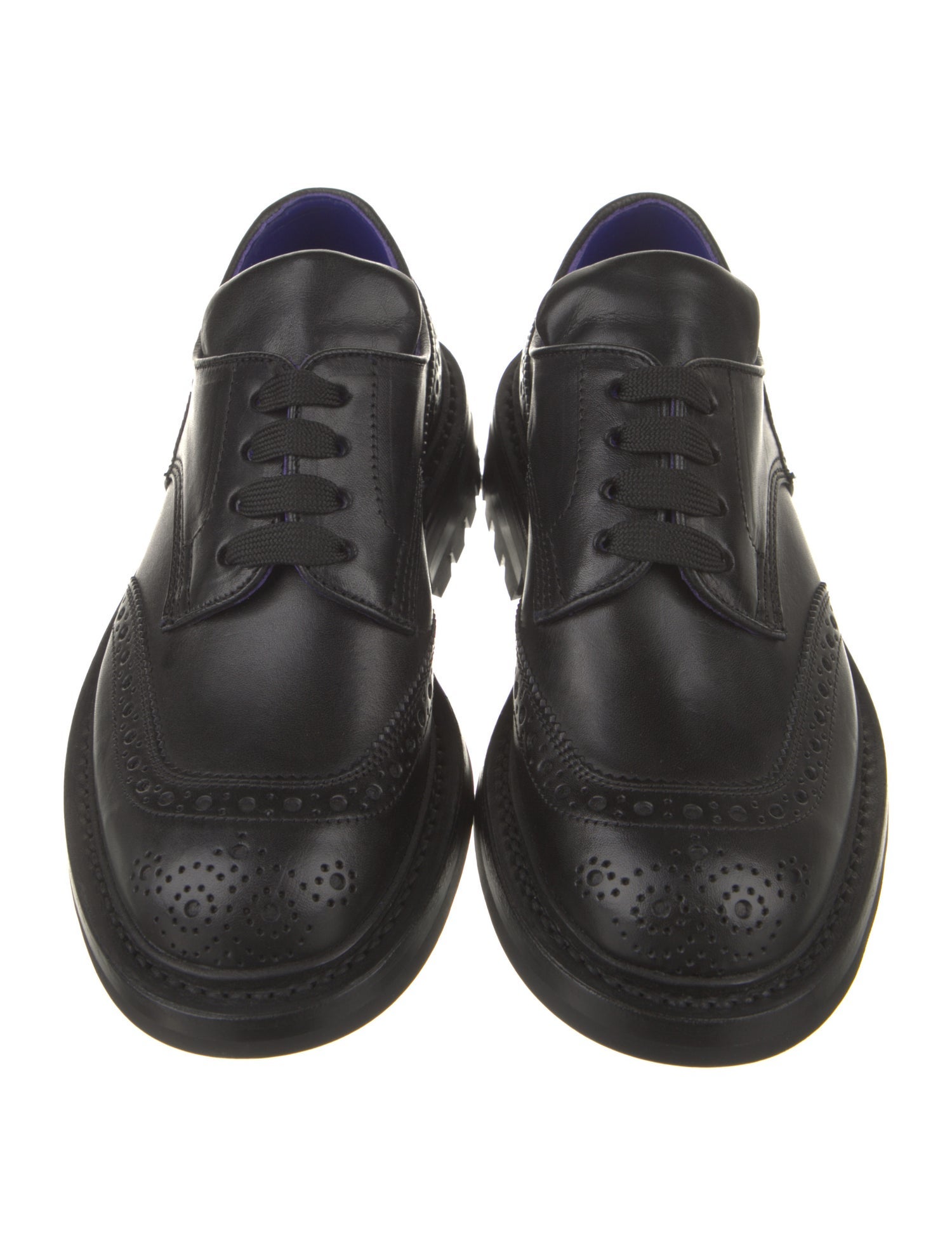 Burberry Leather Lasercut Accents Oxfords